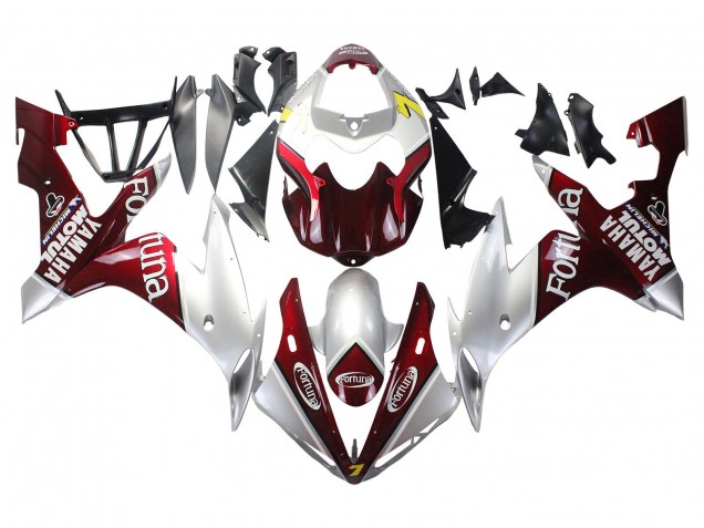 Carena Moto Yamaha YZF 1000 R1 2004-2006 - Argento Rosso Fortuna Motul