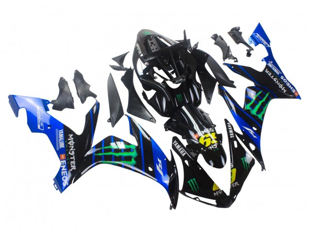 Carena Moto Yamaha YZF 1000 R1 2004-2006 - Blu Nero Giallo Verde Mostro Yamalube ENEOS 69