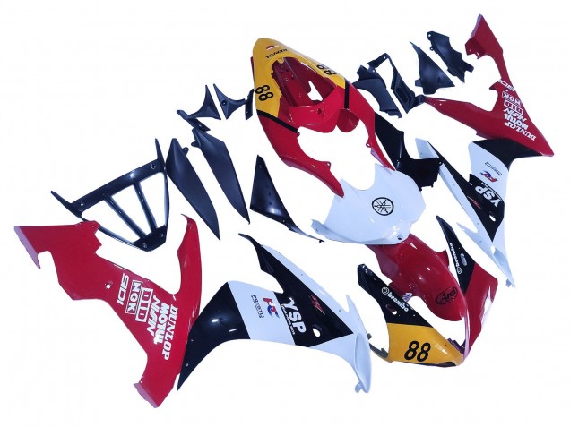 Carena Moto Yamaha YZF 1000 R1 2004-2006 - Giallo Rosso Bianco Nero YSP 88