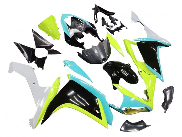 Carena Moto Yamaha YZF 1000 R1 2007-2008 - Azzurro Chiaro Verde Lime Nero