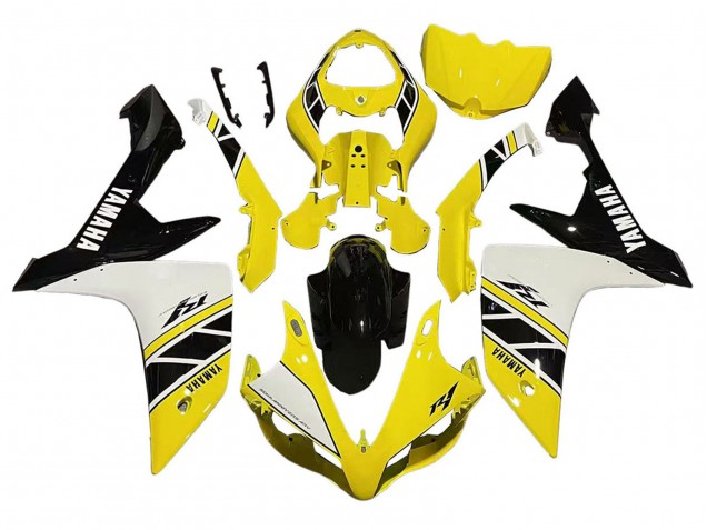 Carena Moto Yamaha YZF 1000 R1 2007-2008 - Giallo Bianco Nero