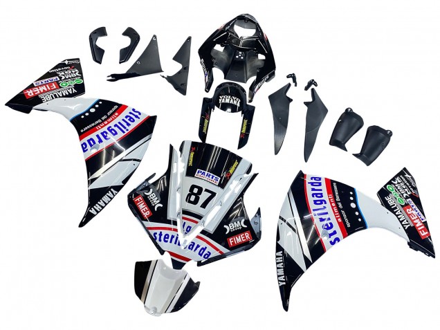 Carena Moto Yamaha YZF 1000 R1 2012-2014 - Nero Lucido Bianco Rosso Fimer Yamalube Sterilgarda 87
