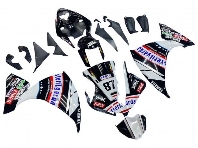 Carena Moto Yamaha YZF 1000 R1 2012-2014 - Nero Lucido Bianco Rosso Fimer Yamalube Sterilgarda 87