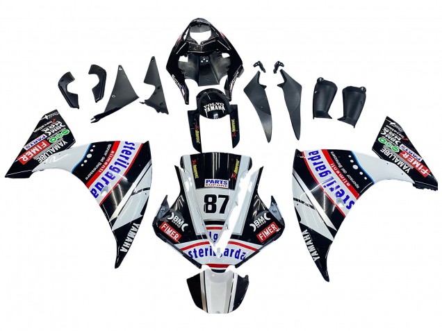 Carena Moto Yamaha YZF 1000 R1 2012-2014 - Nero Lucido Bianco Rosso Fimer Yamalube Sterilgarda 87
