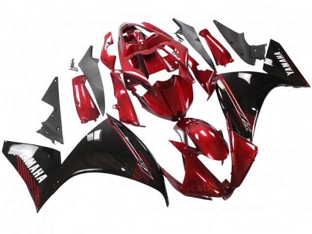 Carena Moto Yamaha YZF 1000 R1 2012-2014 - Rosso Nero Lucido