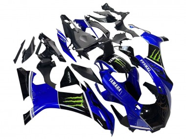 Carena Moto Yamaha YZF 1000 R1 2015-2019 - Blu Nero Lucido Verde Mostro Fabbrica