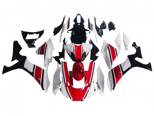 Carena Moto Yamaha YZF 1000 R1 2020-2025 - Bianco Rosso Nero Lucido