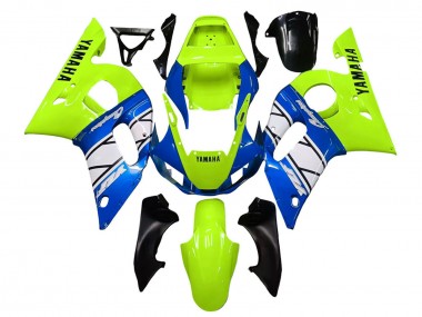 Carena Moto Yamaha YZF 600 R6 1998-2002 - Neon Verde Blu Bianco Champions Fabbrica