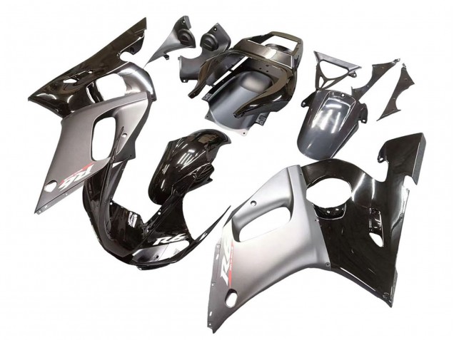 Carena Moto Yamaha YZF 600 R6 1998-2002 - Argento Nero Lucido