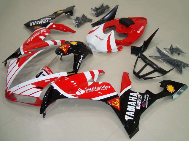 Carena Moto Yamaha YZF R1 2004-2006 - Rosso Bianco Nero Santander