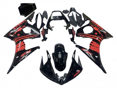 Carena Moto Yamaha YZF R6 2003-2004 - Nero Lucido Rosso Fabbrica