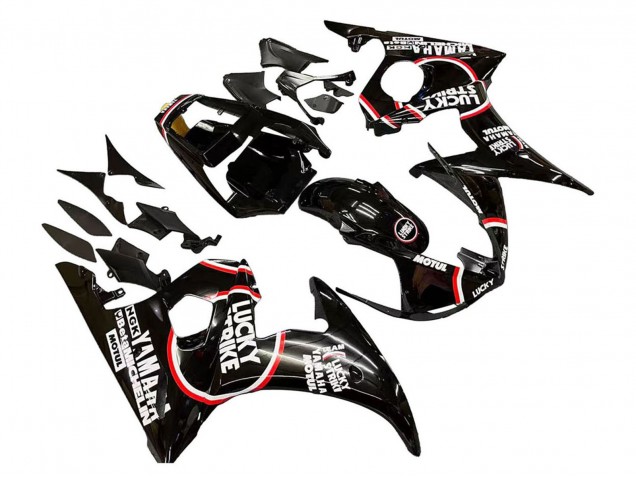 Carena Moto Yamaha YZF R6 2003-2004 - Nero Lucido Rosso Bianco Lucky Strike Motul
