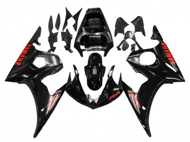 Carena Moto Yamaha YZF R6 2003-2004 - Nero Lucido Rosso Fabbrica