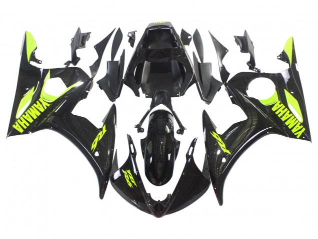Carena Moto Yamaha YZF R6 2003-2004 - Nero Lucido Neon Giallo