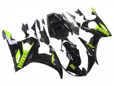Carena Moto Yamaha YZF R6S 2006-2009 - Nero Lucido Neon Giallo Fabbrica
