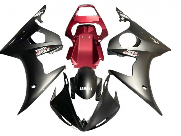 Carena Moto Yamaha YZF R6S 2006-2009 - Rosso Nero Opaco