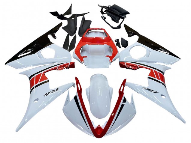 Carena Moto Yamaha YZF R6 2003-2004 - Bianco Rosso Nero Lucido