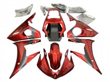 Carena Moto Yamaha YZF R6 2003-2004 - Rosso Nero Opaco Fabbrica