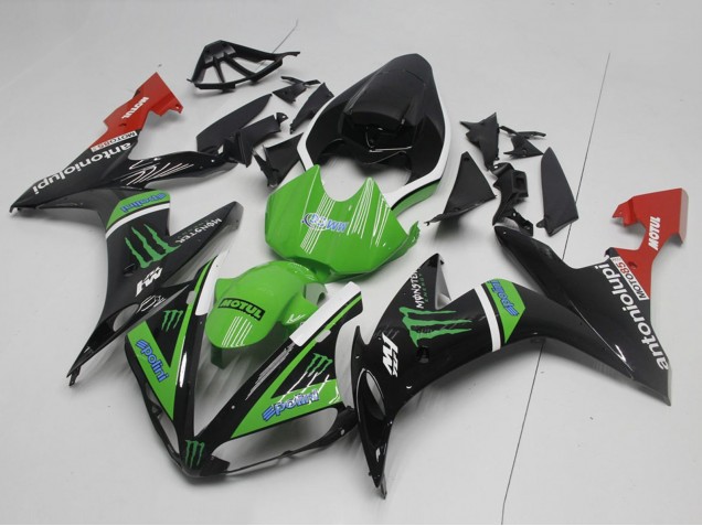 Carena Moto Yamaha YZF R1 2004-2006 - Nero Lucido Bianco Rosso Verde Mostro