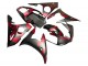 Carena Moto Yamaha YZF 600 R6 2005 - Nero Opaco Rosso Geometrico