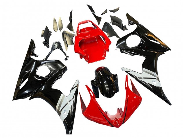 Carena Moto Yamaha YZF 600 R6 2005 - Rosso Bianco Nero Lucido