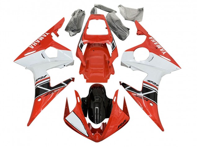 Carena Moto Yamaha YZF 600 R6 2005 - Bianco Rosso Nero Lucido