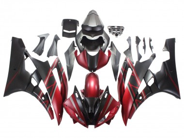 Carena Moto Yamaha YZF 600 R6 2006-2007 - Rosso Nero Opaco Fabbrica