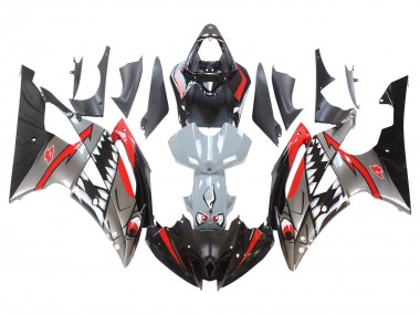 Carena Moto Yamaha YZF 600 R6 2008-2016 - Argento Nero Rosso Squalo 4 Fabbrica