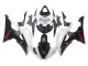 Carena Moto Yamaha YZF 600 R6 2008-2016 - Bianco Nero Opaco Rosso Decals