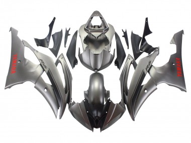 Carena Moto Yamaha YZF 600 R6 2008-2016 - Grigio Opaco Rosso Decals Fabbrica