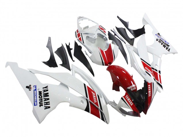Carena Moto Yamaha YZF 600 R6 2008-2016 - Bianco Rosso Nero Motul Michelin