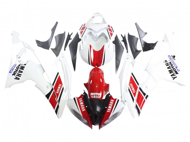 Carena Moto Yamaha YZF 600 R6 2008-2016 - Bianco Rosso Nero Motul Michelin