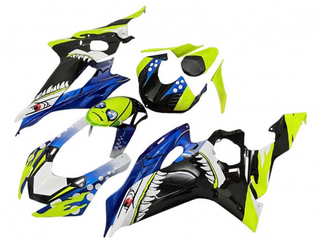 Carena Moto Yamaha YZF 600 R6 2008-2016 - Verde Blu Nero Squalo