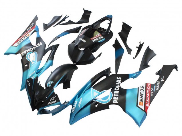 Carena Moto Yamaha YZF 600 R6 2008-2016 - Azzurro Chiaro Nero Opaco Petronas ENEOS