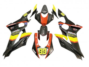 Carena Moto Yamaha YZF 600 R6 2008-2016 - Giallo Arancia Nero Fibra di Carbonio Stile Fabbrica