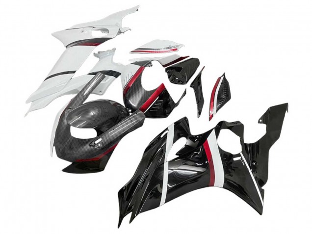 Carene Moto Yamaha YZF 600 R6 2017-2025 - Bianco Rosso Nero Lucido Fibra di Carbonio Stile