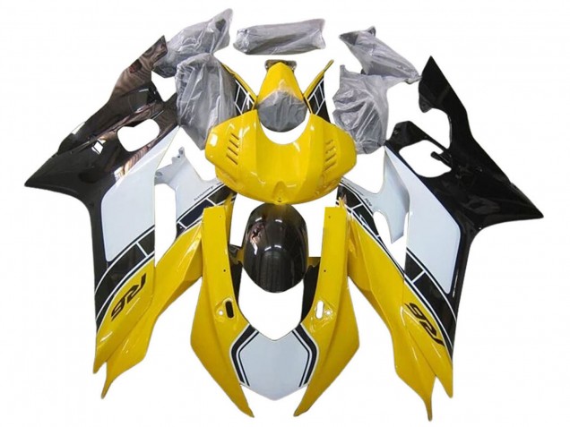 Carene Moto Yamaha YZF 600 R6 2017-2025 - Bianco Giallo Nero Lucido