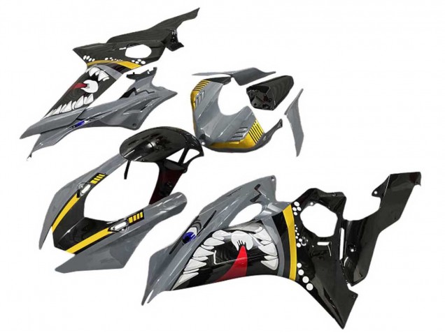 Carene Moto Yamaha YZF 600 R6 2017-2025 - Grigio Giallo Nero Lucido Squalo