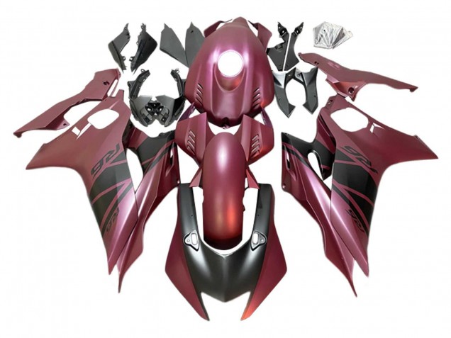 Carene Moto Yamaha YZF 600 R6 2017-2025 - Rosso Bordeaux Nero Opaco