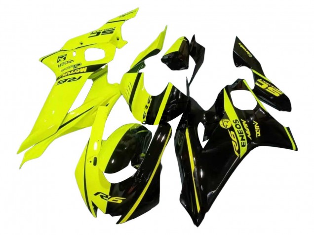 Carene Moto Yamaha YZF 600 R6 2017-2025 - Neon Giallo Nero Lucido Diviso