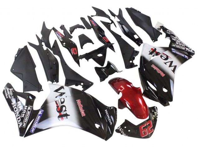 Carena Moto Honda CBR250RR 2011-2015 - Nero Lucido Bianco West Rosso HRC 62