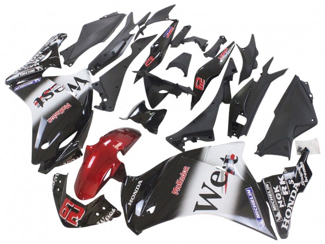 Carena Moto Honda CBR250RR 2011-2015 - Nero Lucido Bianco West Rosso HRC 62