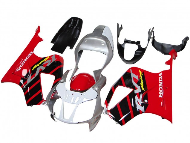 Carena Moto Honda VTR1000 2000-2006 - Argento Rosso Nero Banda Corsa
