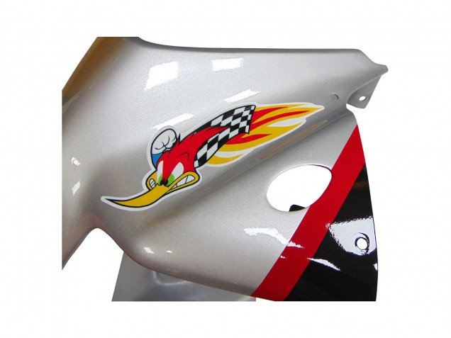 Carena Moto Honda VTR1000 2000-2006 - Argento Rosso Nero Banda Corsa
