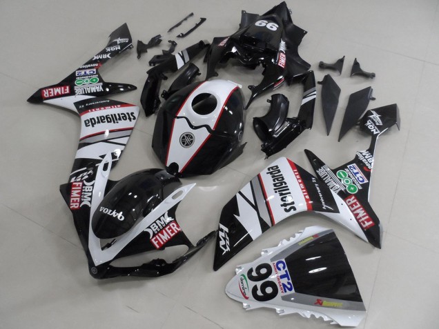 Carena Moto Yamaha YZF R1 2007-2008 - Bianco Nero Rosso Volvo Fimer Sterilgarda