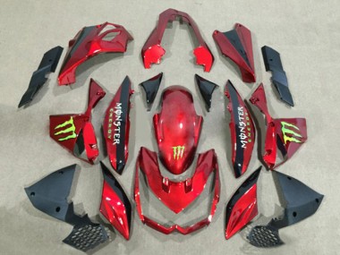 Carena Moto Kawasaki Z1000 2010-2013 - Rosso Nero Lucido Verde Mostro Fabbrica