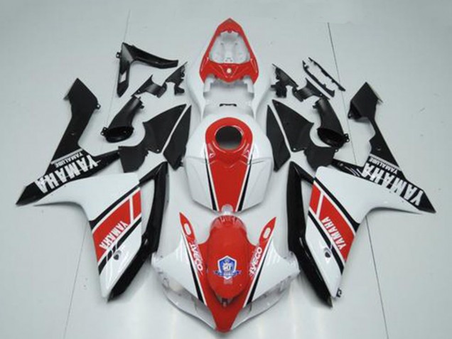 Carena Moto Yamaha YZF R1 2007-2008 - Bianco Rosso Nero Lucido
