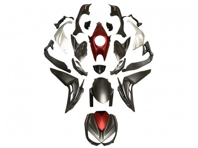 Carena Moto Kawasaki Z1000 2014-2019 - Argento Rosso Nero Opaco
