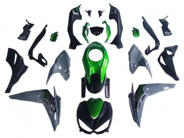 Carena Moto Kawasaki Z1000 2014-2019 - Nero Verde Grigio