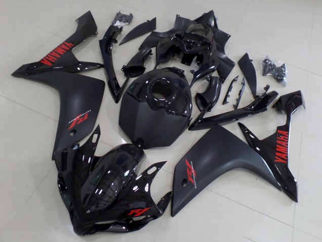Carena Moto Yamaha YZF R1 2007-2008 - Nero Lucido Nero Opaco Rosso